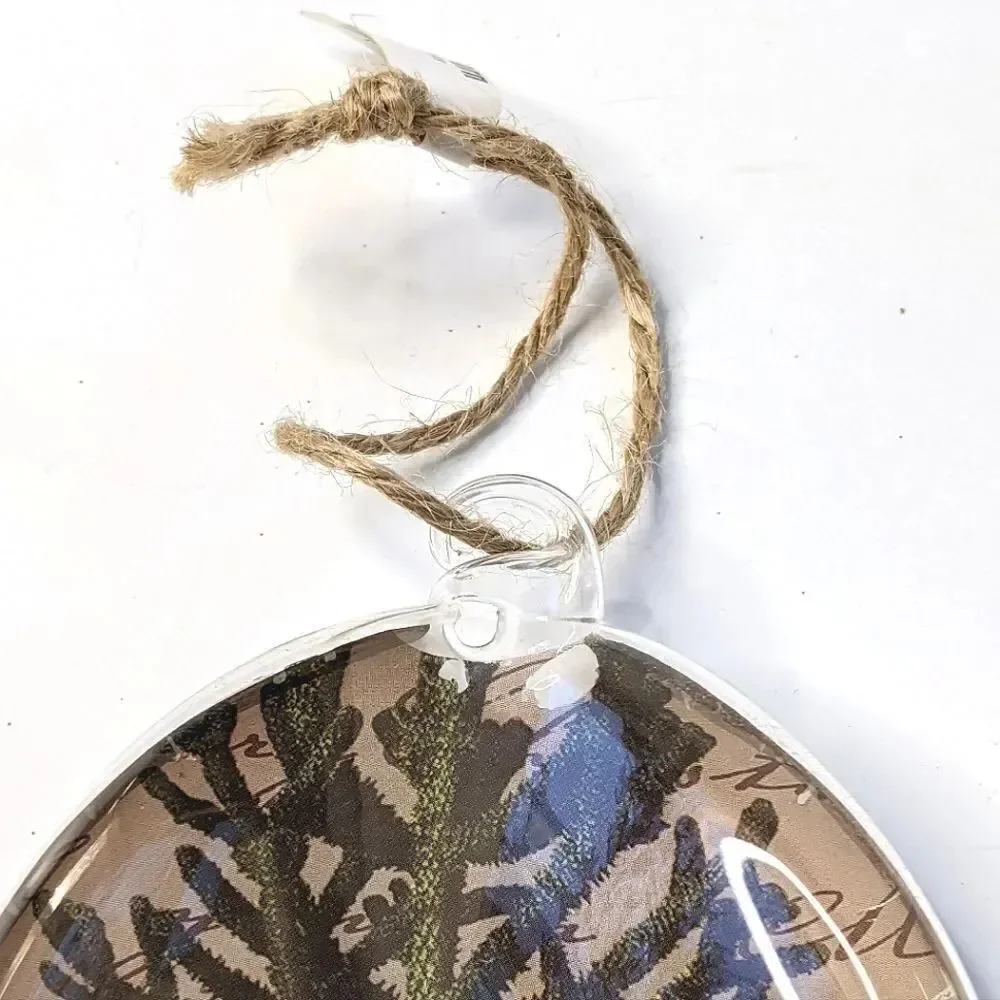 Crate&Barrel Christmas Tree Oval Clear Acrylic Ornament